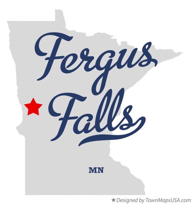 Map of Fergus Falls Minnesota MN