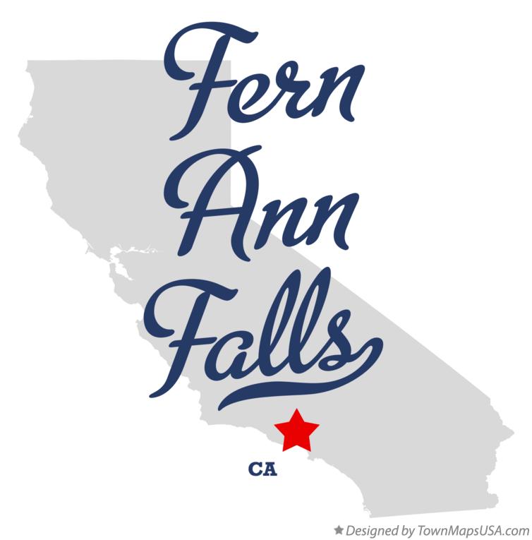 Map of Fern Ann Falls California CA