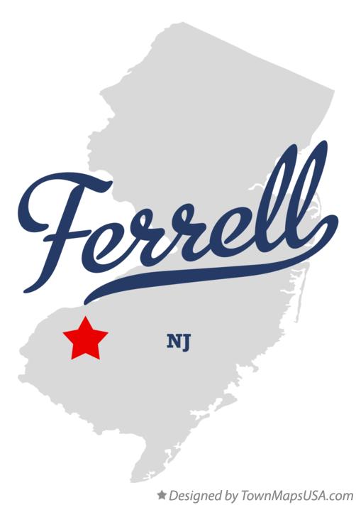 Map of Ferrell New Jersey NJ