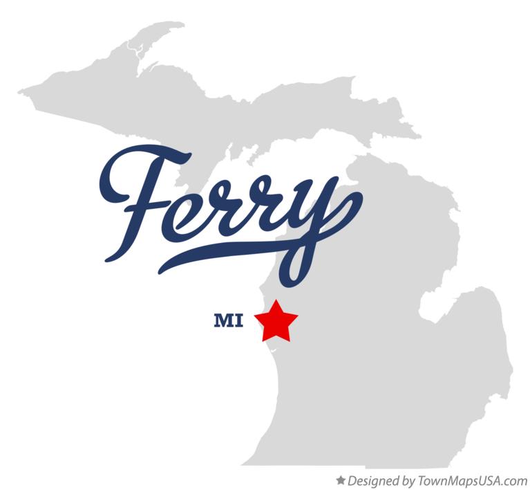 Map of Ferry Michigan MI