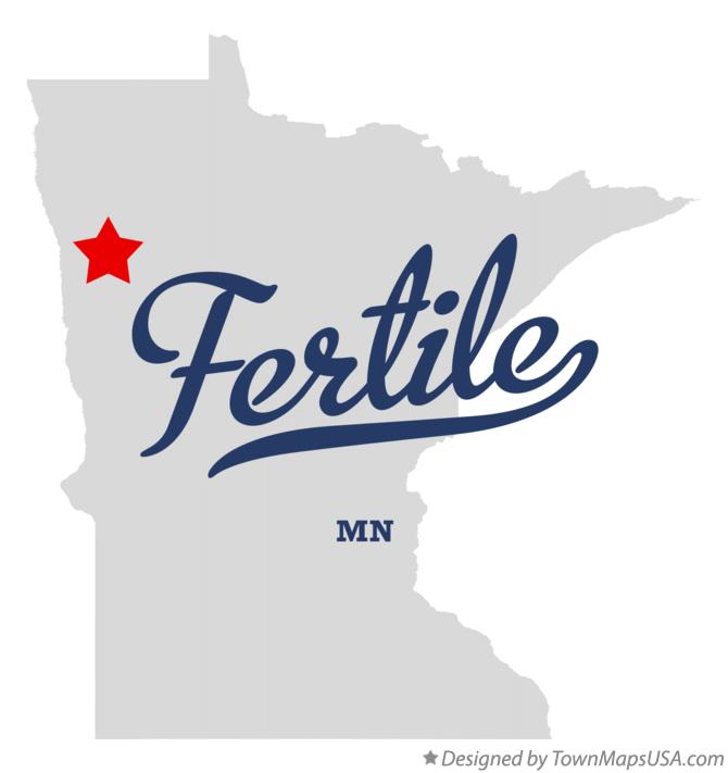 Map of Fertile Minnesota MN