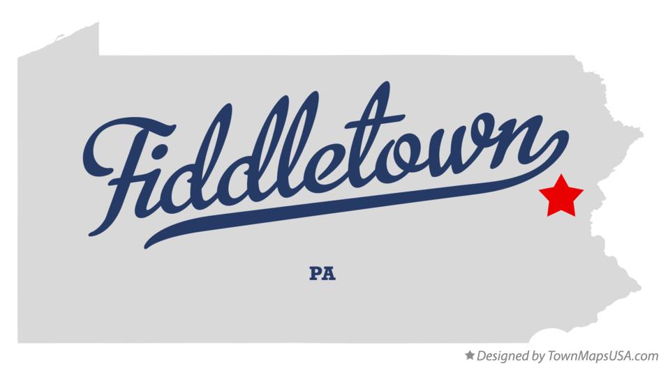 Map of Fiddletown Pennsylvania PA