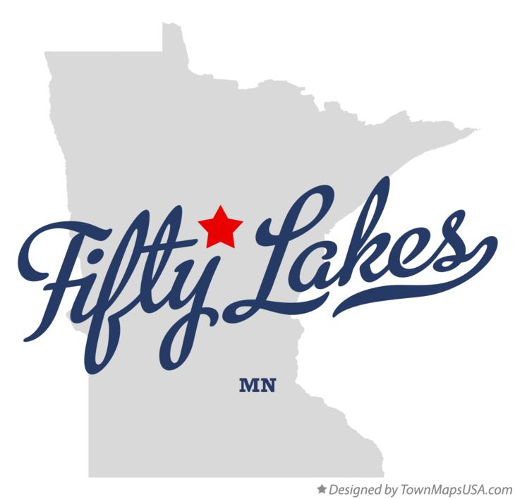 Map of Fifty Lakes Minnesota MN