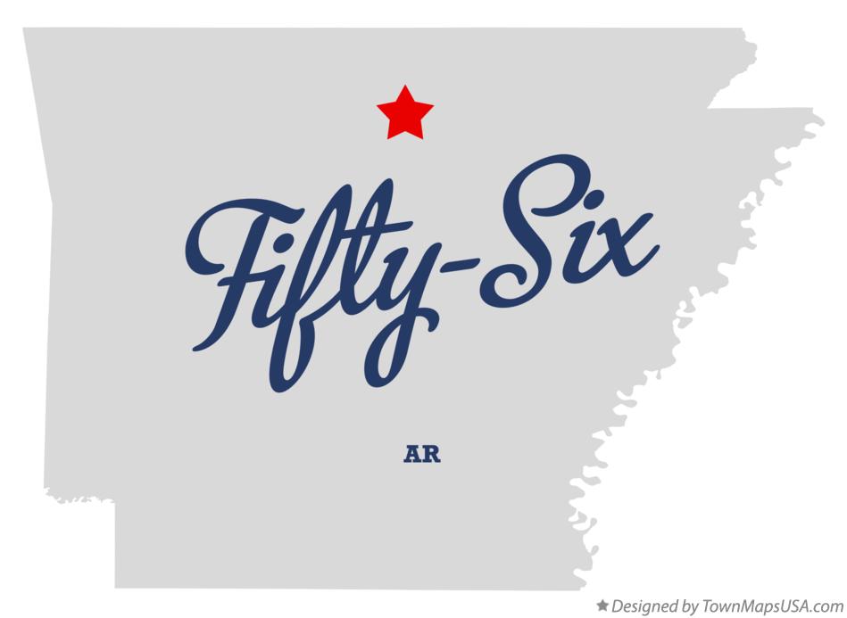 Map of Fifty-Six Arkansas AR