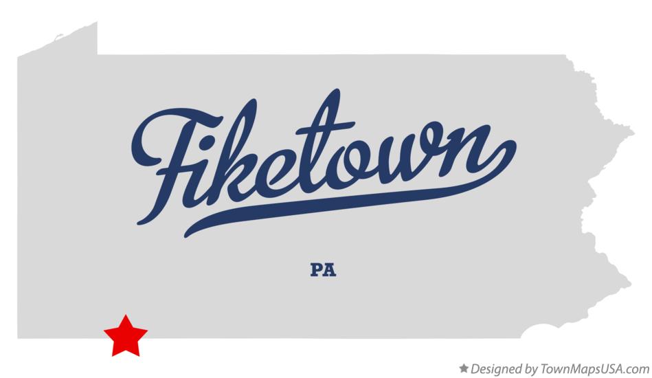 Map of Fiketown Pennsylvania PA