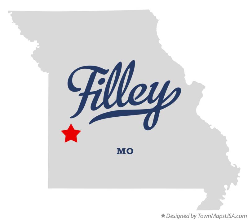 Map of Filley Missouri MO