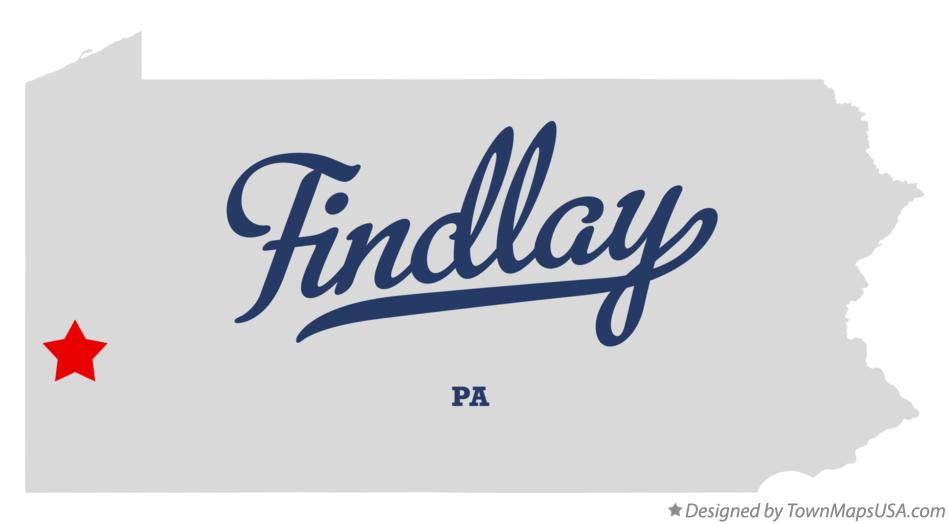 Map of Findlay Pennsylvania PA