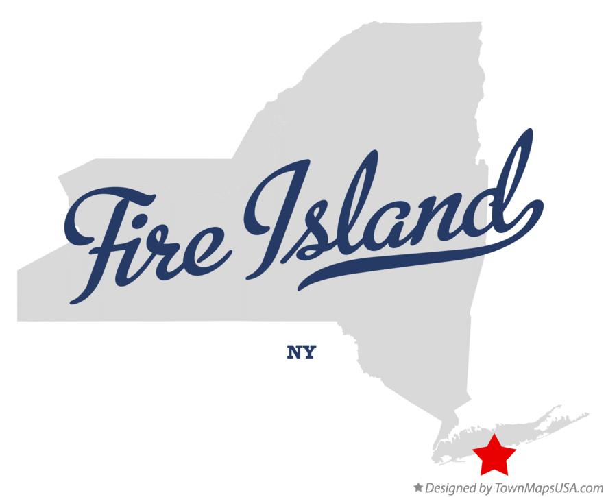 Map of Fire Island New York NY