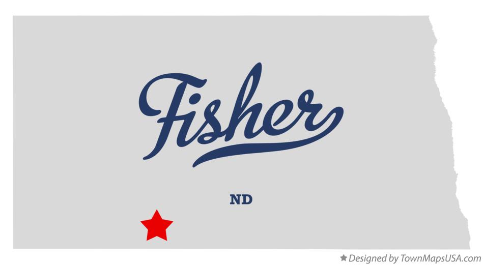 Map of Fisher North Dakota ND