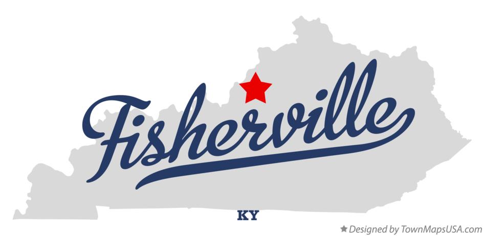 Map of Fisherville Kentucky KY