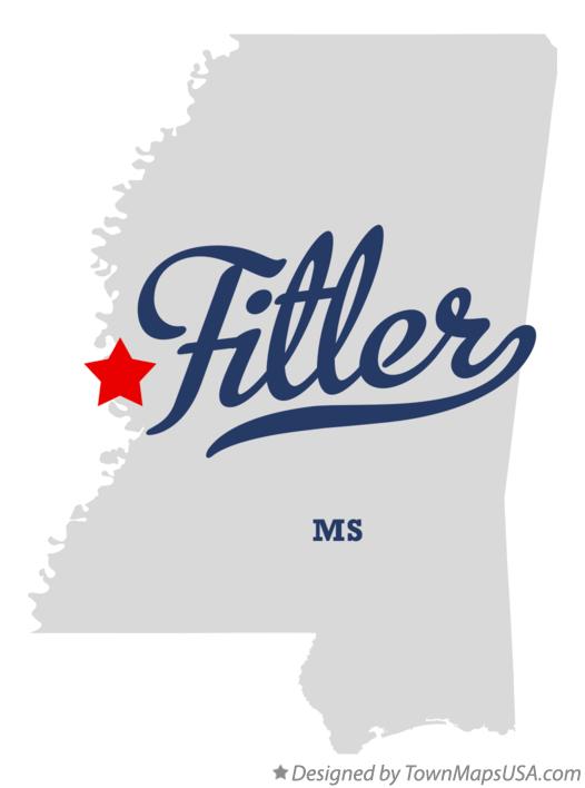 Map of Fitler Mississippi MS