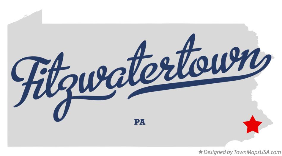 Map of Fitzwatertown Pennsylvania PA