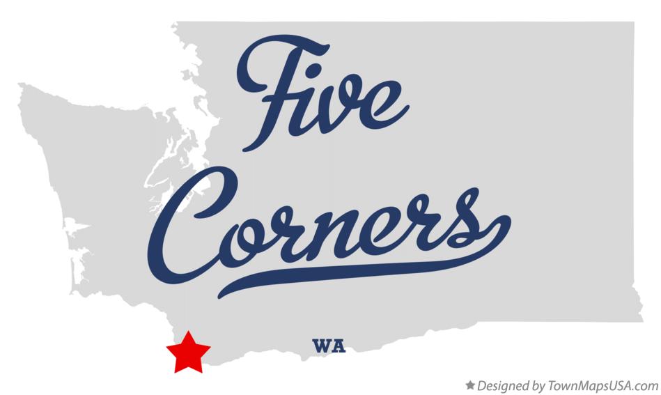 Map of Five Corners Washington WA