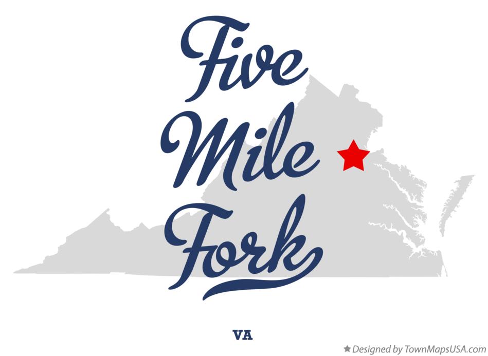 Map of Five Mile Fork Virginia VA