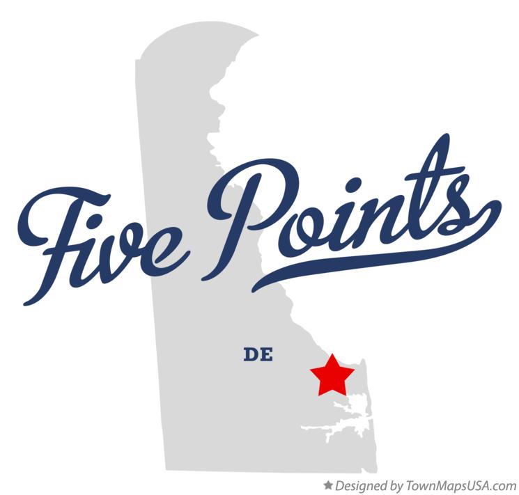 Map of Five Points Delaware DE