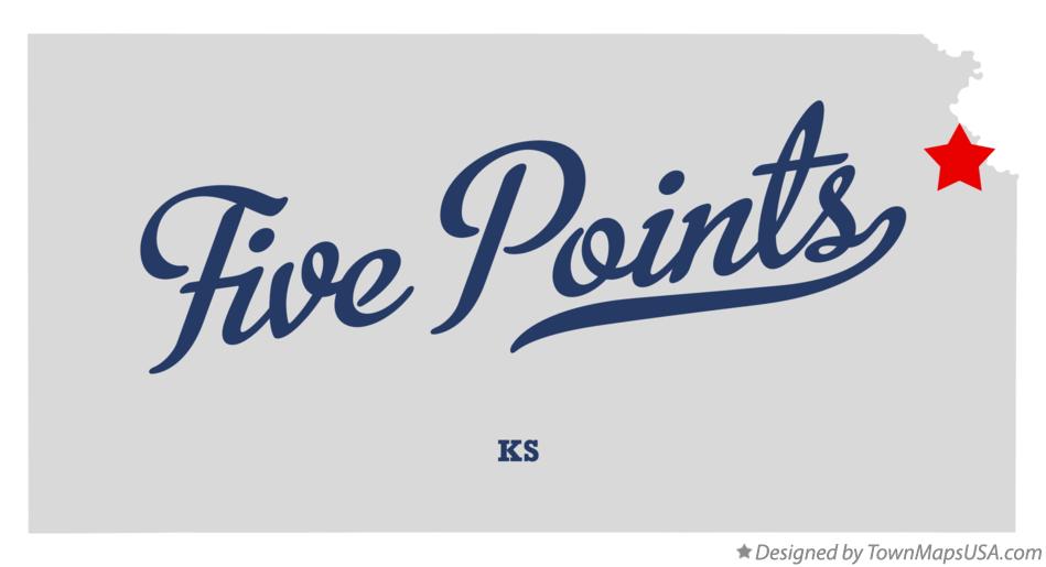 Map of Five Points Kansas KS