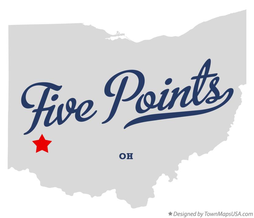 Map of Five Points Ohio OH