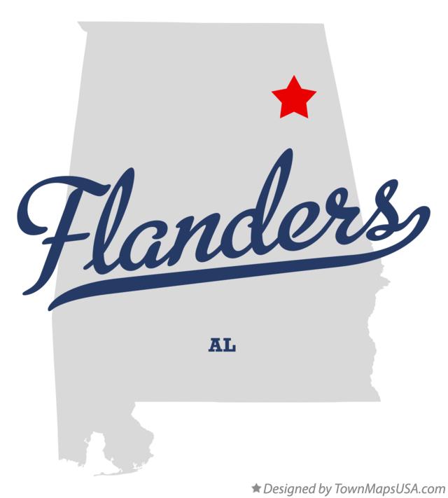 Map of Flanders Alabama AL