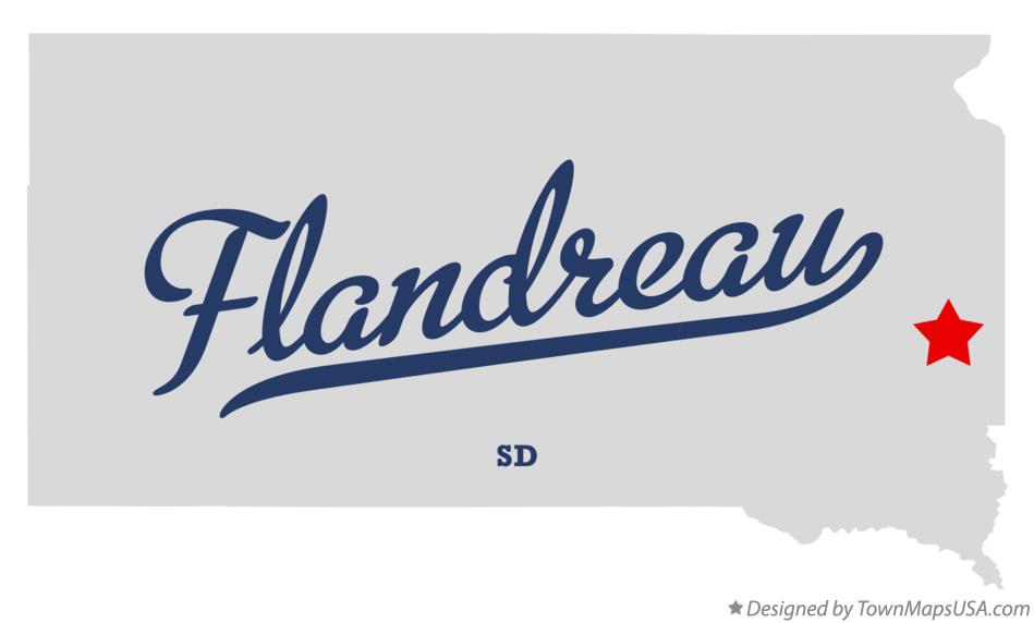 Map of Flandreau South Dakota SD