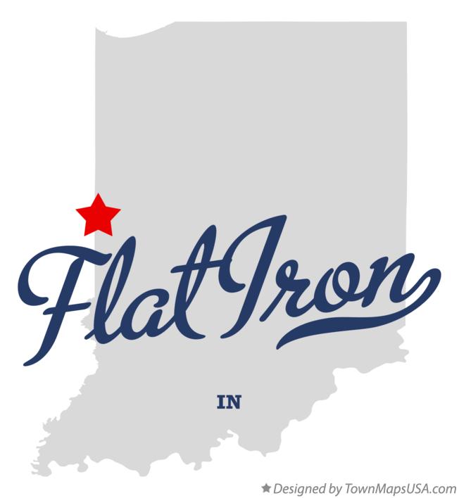 Map of Flat Iron Indiana IN