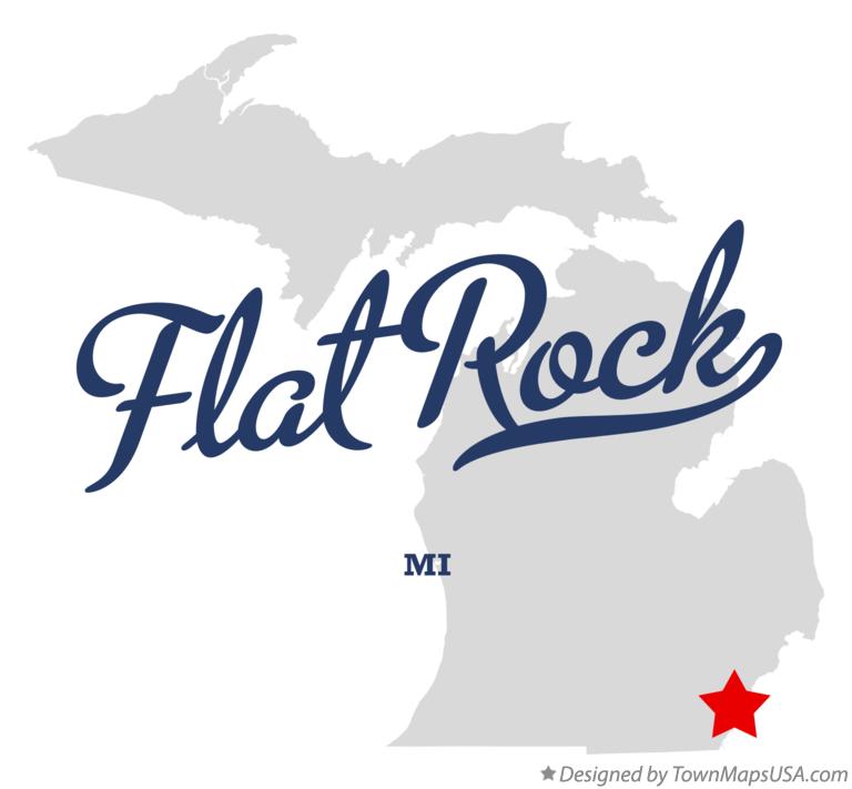 Map of Flat Rock Michigan MI