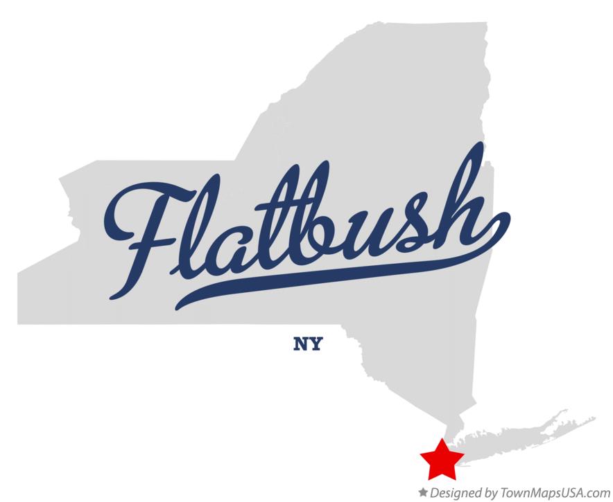 Map of Flatbush New York NY