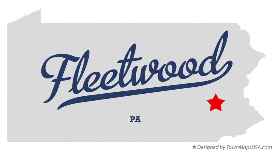 Map of Fleetwood Pennsylvania PA