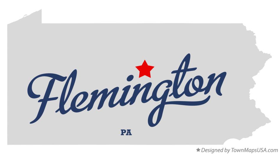 Map of Flemington Pennsylvania PA
