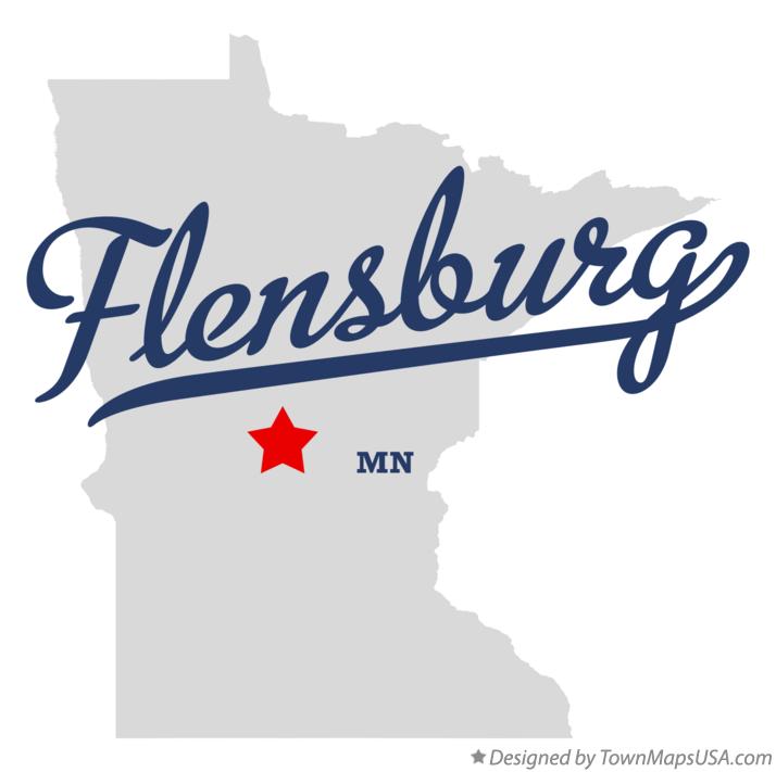 Map of Flensburg Minnesota MN