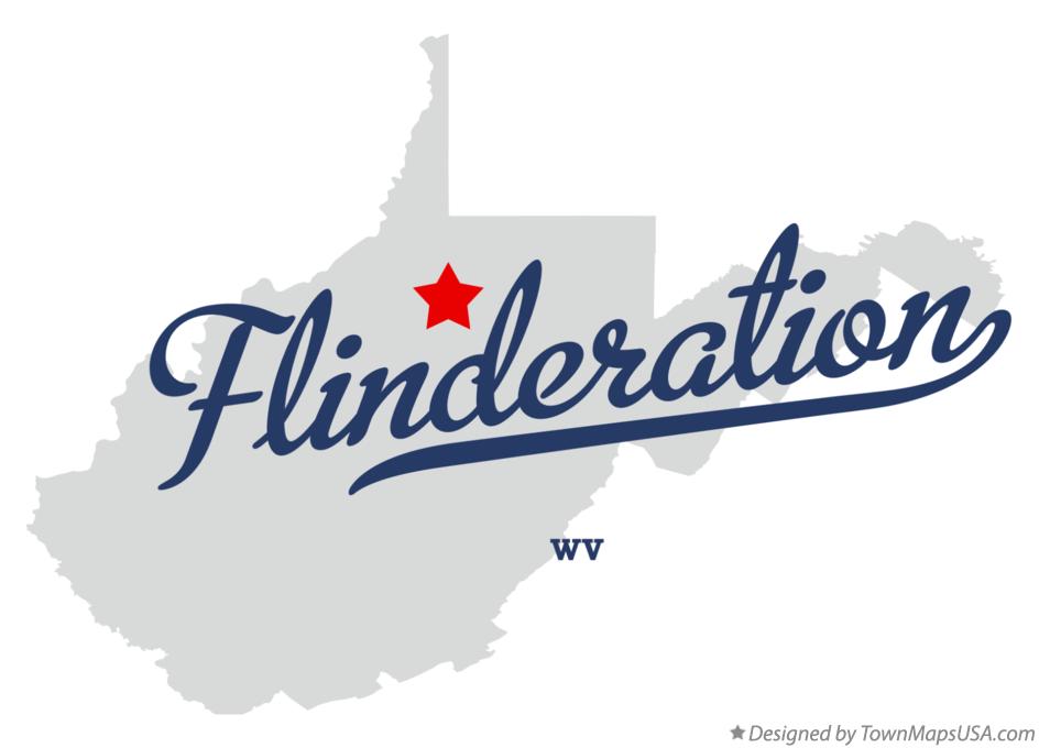 Map of Flinderation West Virginia WV