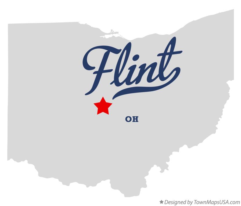 Map of Flint Ohio OH