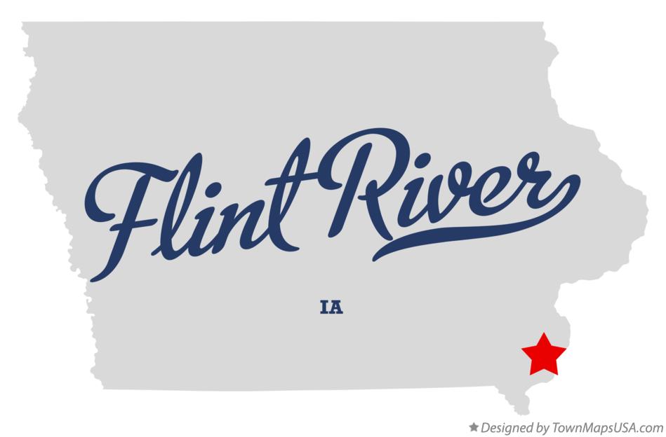 Map of Flint River Iowa IA