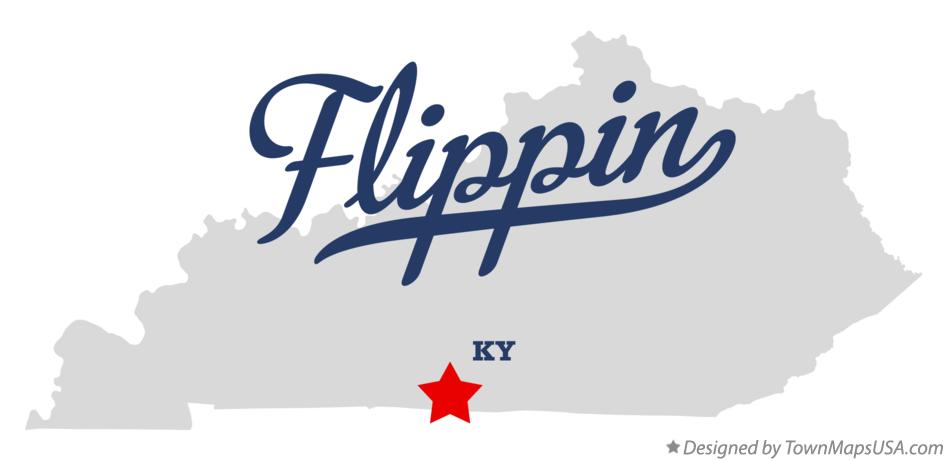 Map of Flippin Kentucky KY