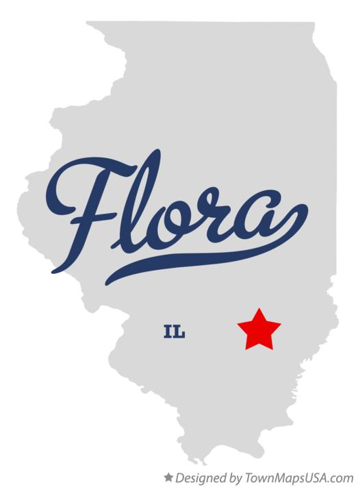 Map of Flora Illinois IL