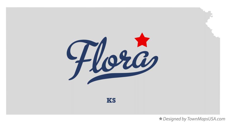 Map of Flora Kansas KS