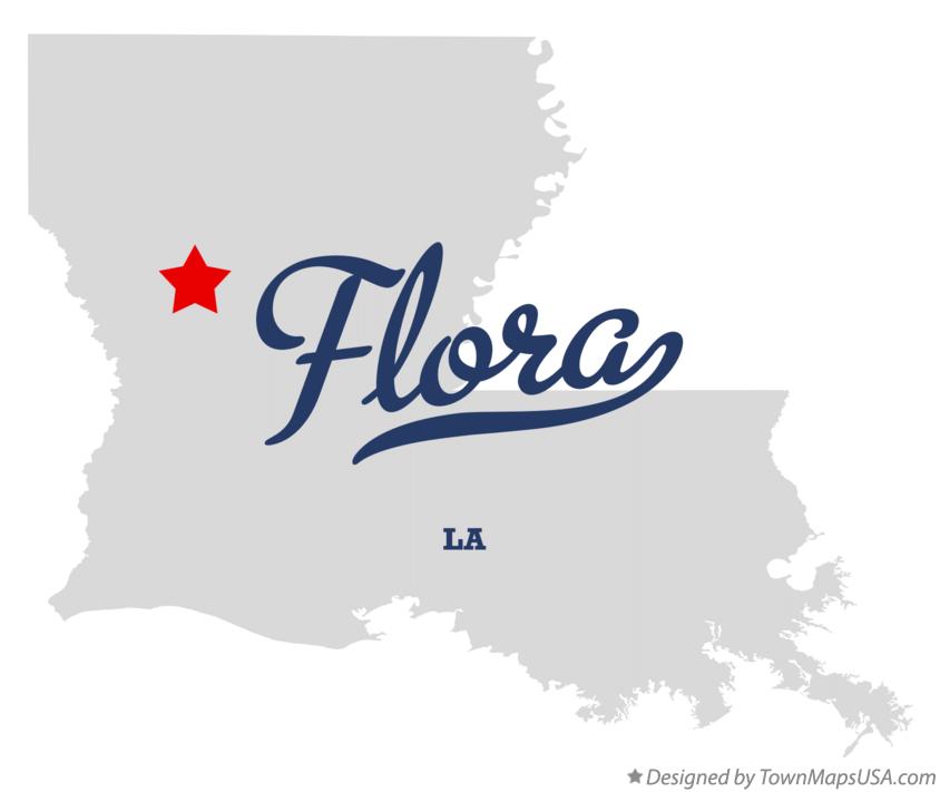 Map of Flora Louisiana LA