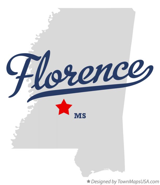Map of Florence Mississippi MS