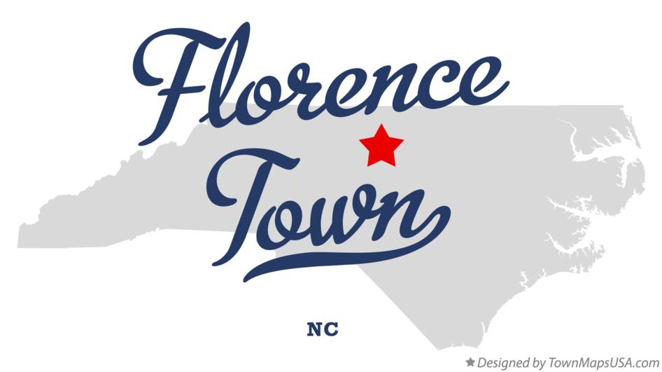 Map of Florence Town North Carolina NC