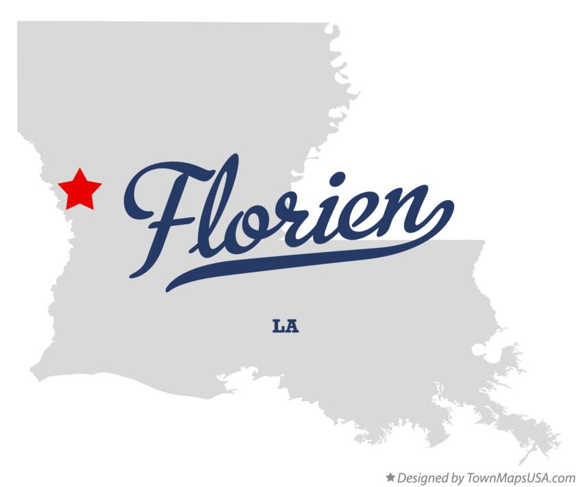 Map of Florien Louisiana LA