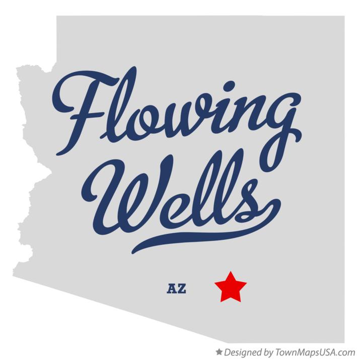 Map of Flowing Wells Arizona AZ