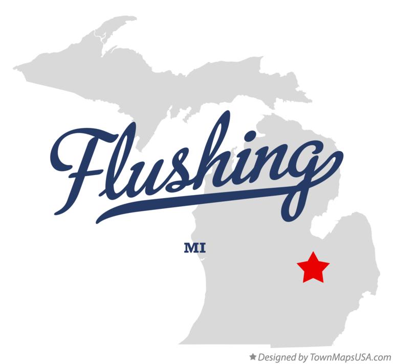 Map of Flushing Michigan MI