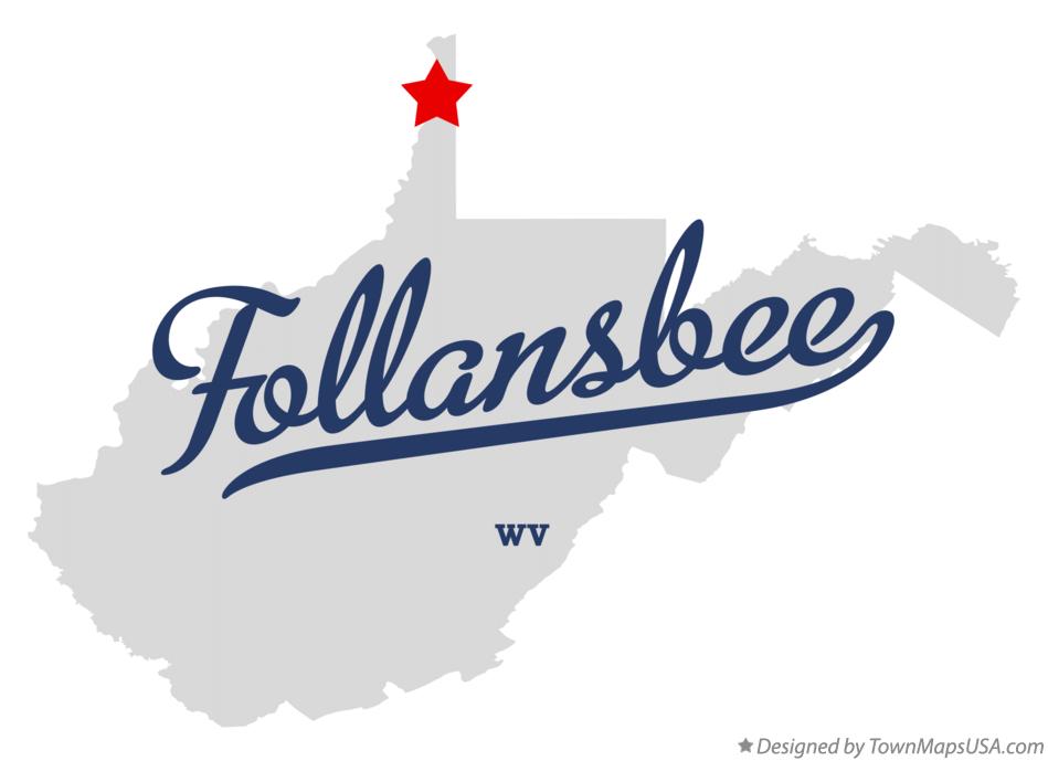 Map of Follansbee West Virginia WV