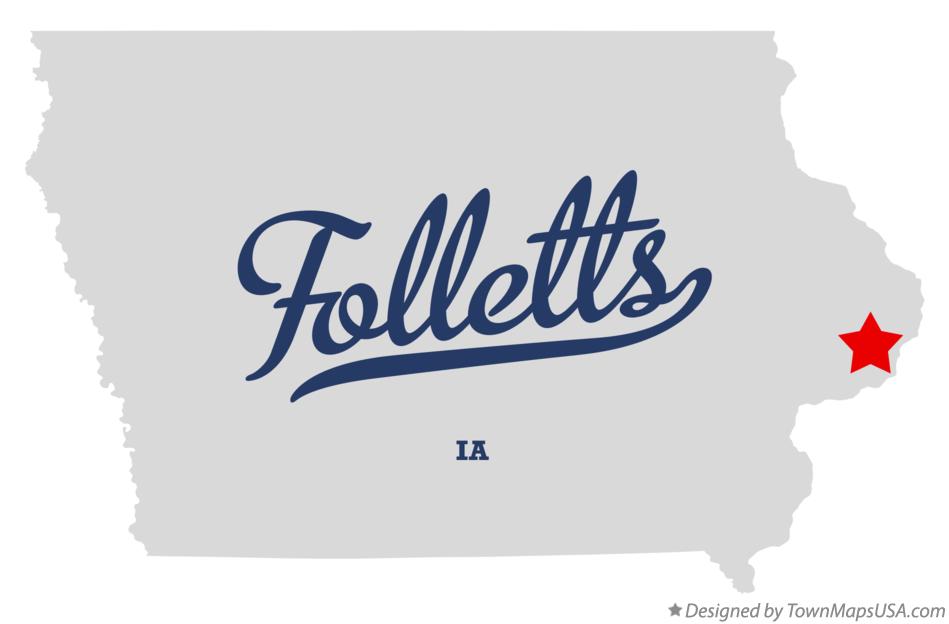 Map of Folletts Iowa IA