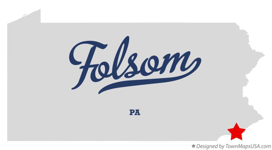 Map of Folsom Pennsylvania PA