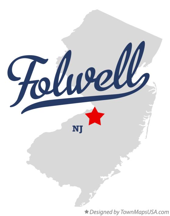 Map of Folwell New Jersey NJ