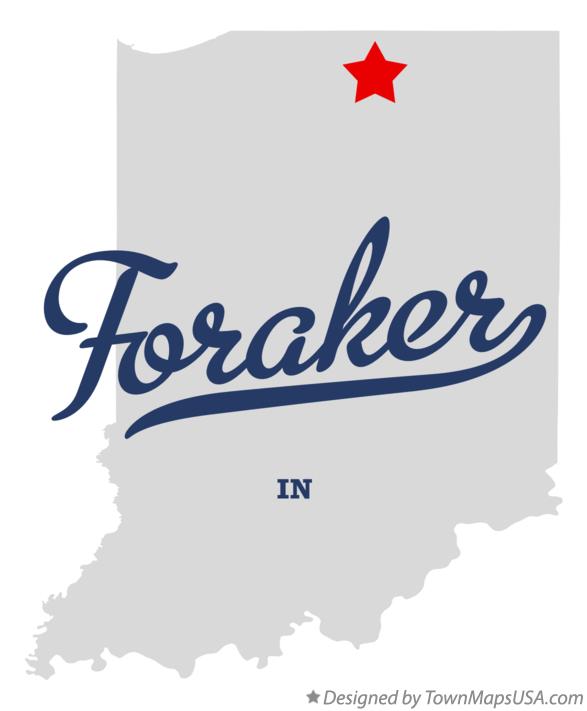 Map of Foraker Indiana IN