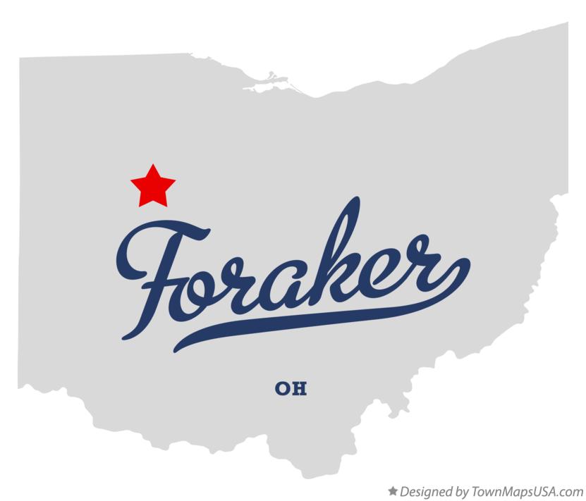Map of Foraker Ohio OH