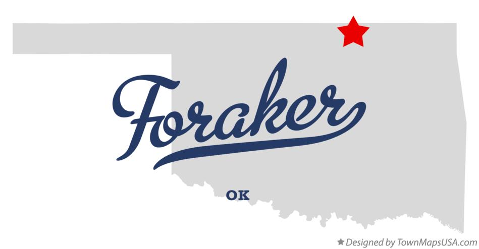 Map of Foraker Oklahoma OK