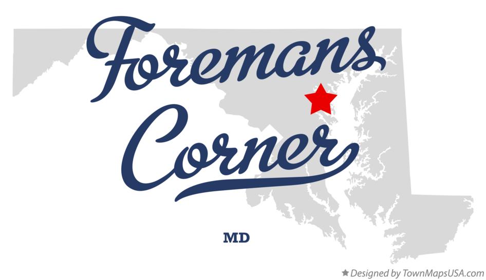 Map of Foremans Corner Maryland MD