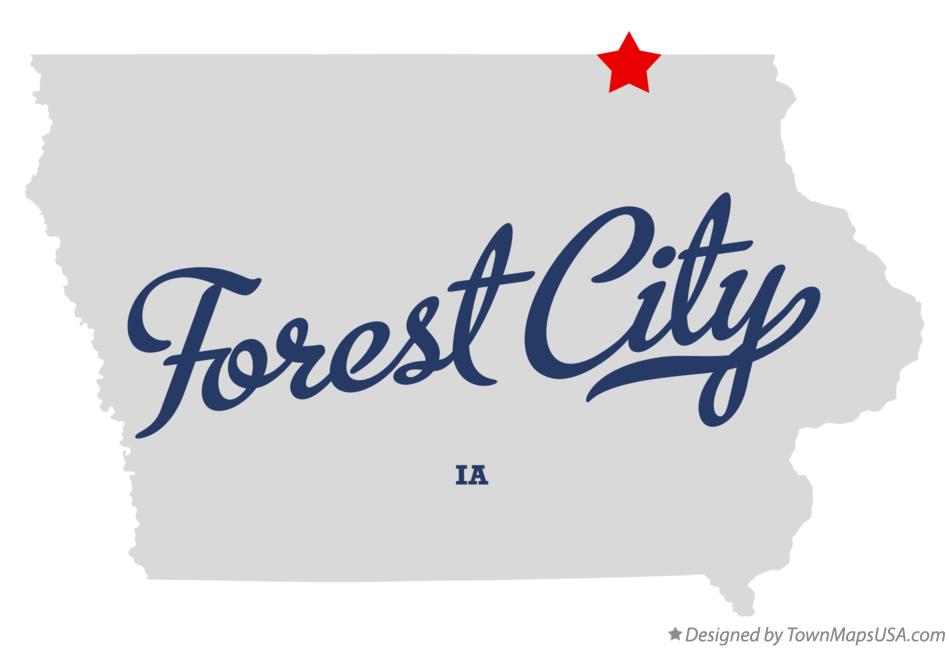 Map of Forest City Iowa IA